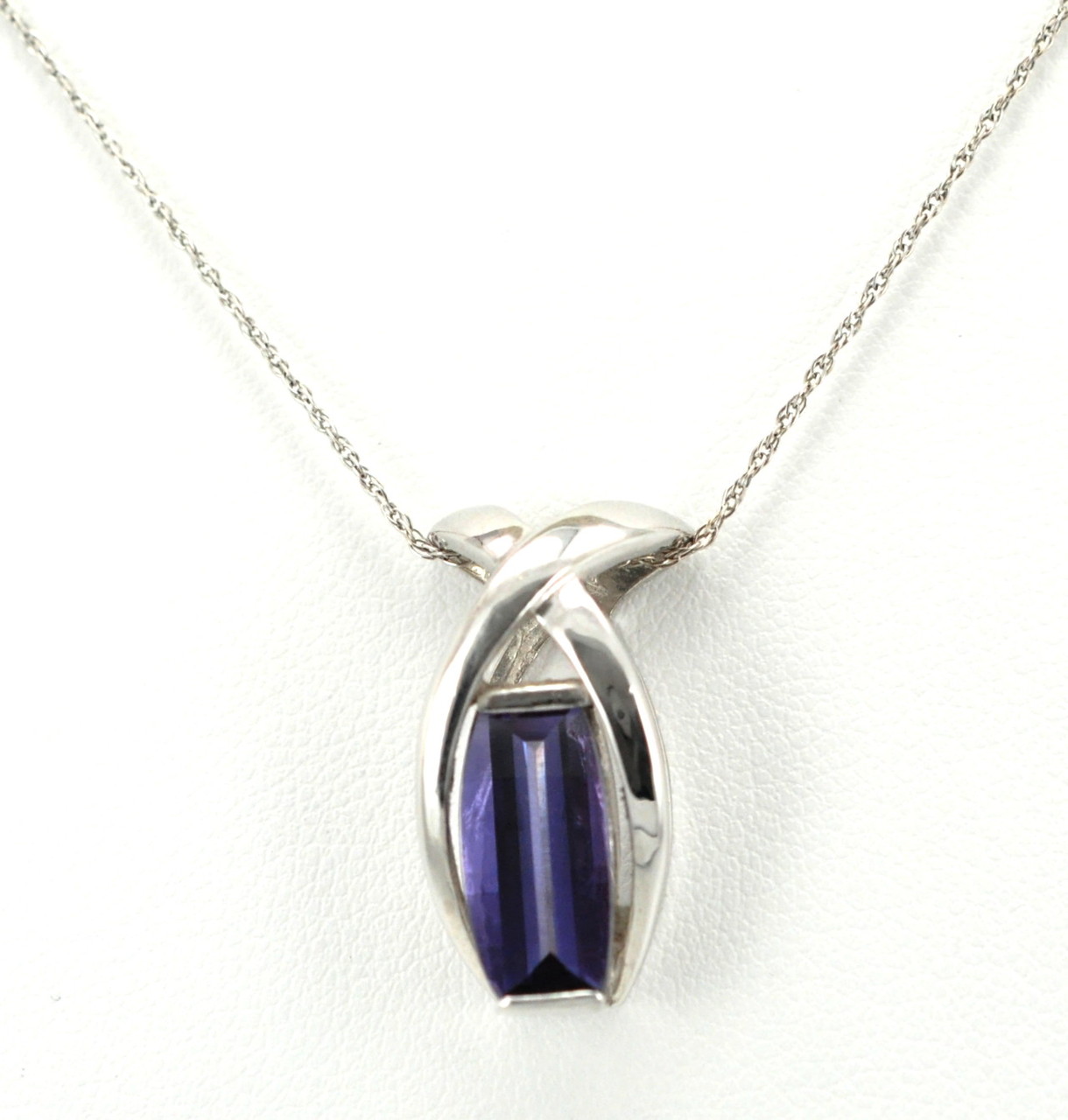 14K White Gold 2.9ct Amethyst Slide Pendant 52000222 | Shin Brothers*