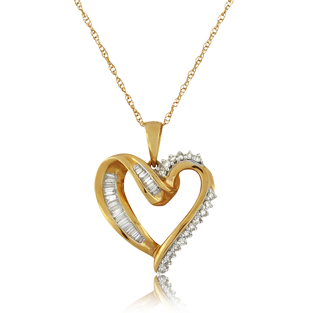 14K Two Tone Gold 0.50ct Diamond Heart Pendant 31000055 | Shin Brothers* 14K Two Tone Gold 0.50ct Diamond Heart Pendant 31000055 | Shin Brothers*