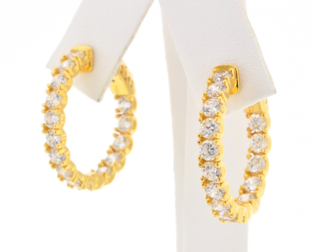 80000481 Silver Fancy Gold Plated Hoop Earrings
