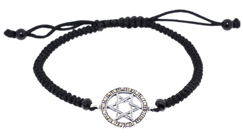 Silver Marcasite Adjustable Star of David Bracelet | Shin Brothers*