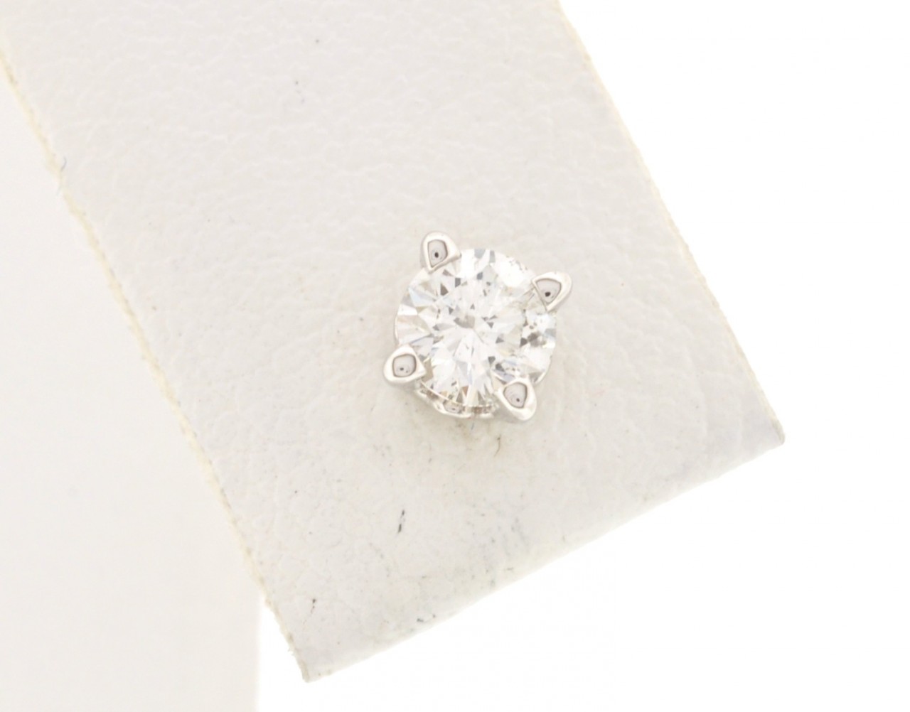 One Piece Single 14K White Gold Round Diamond Stud 41060262