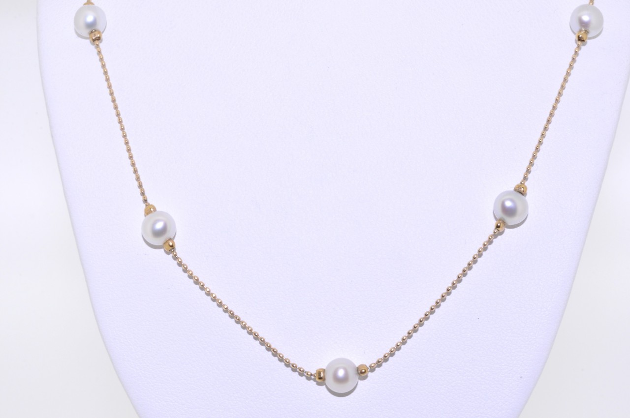 14K Yellow Gold Adjustable 16"/18" Pearl Necklace 32000290 ** 14K Yellow Gold Adjustable 16"/18" Pearl Necklace 32000290 **