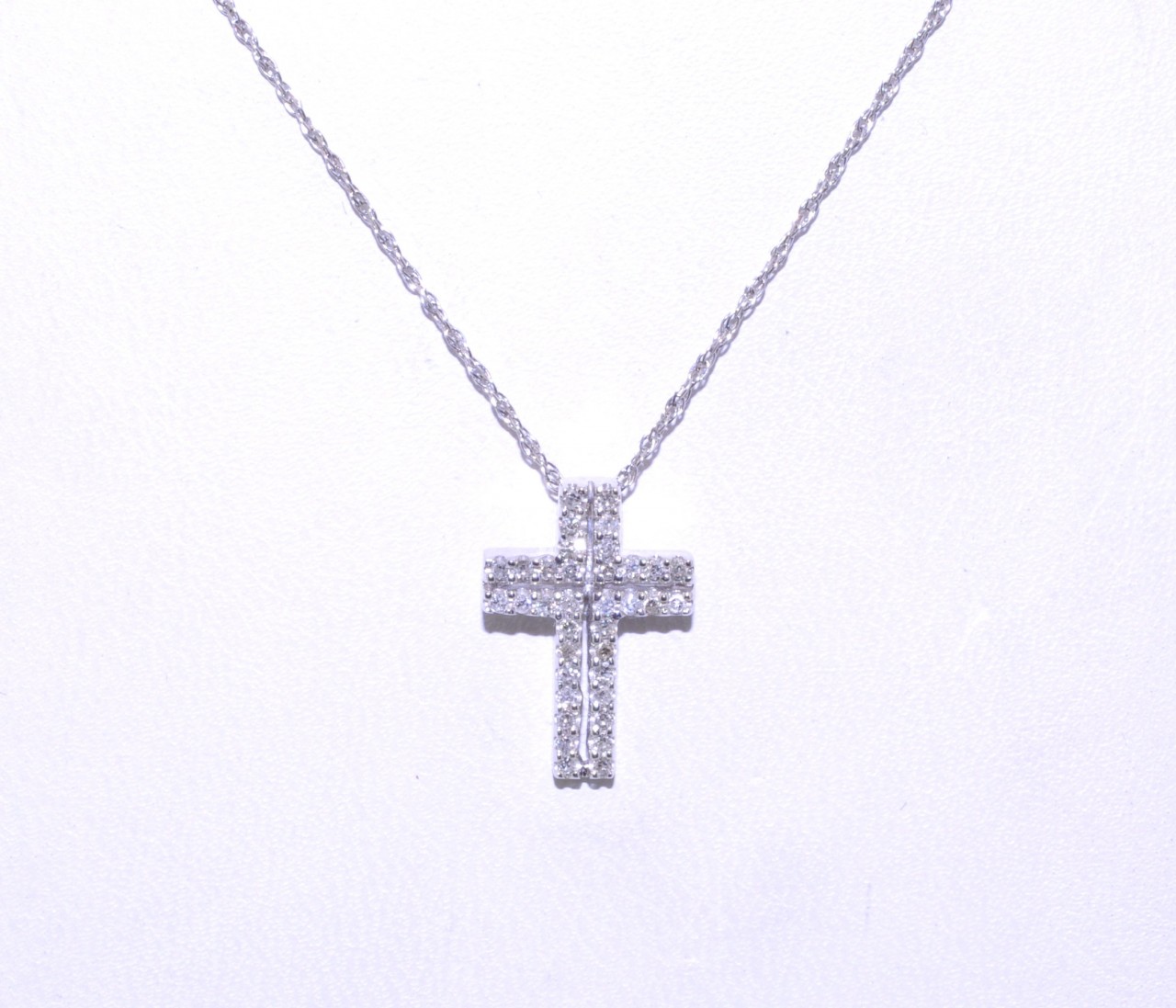 51001343 14k White Gold Diamond Cross Charm 51001343 14k White Gold Diamond Cross Charm