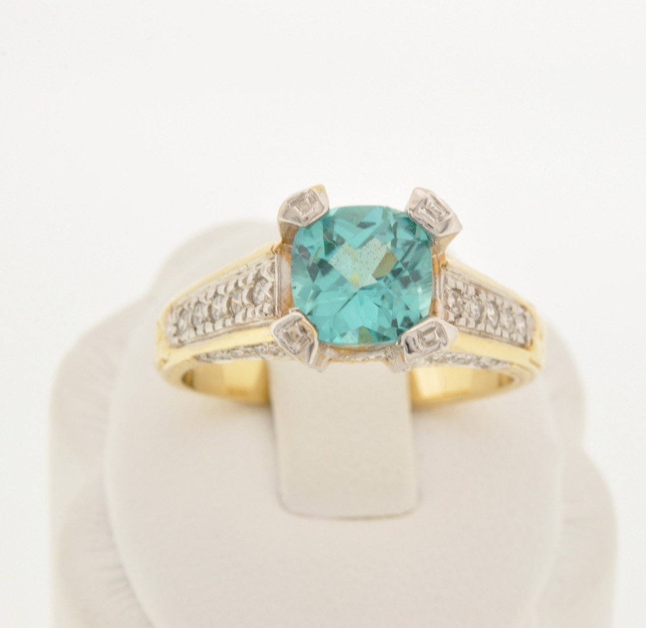 14K Two-Tone Gold Tourmaline and Diamond Ring 12000027  | Shin Brothers*