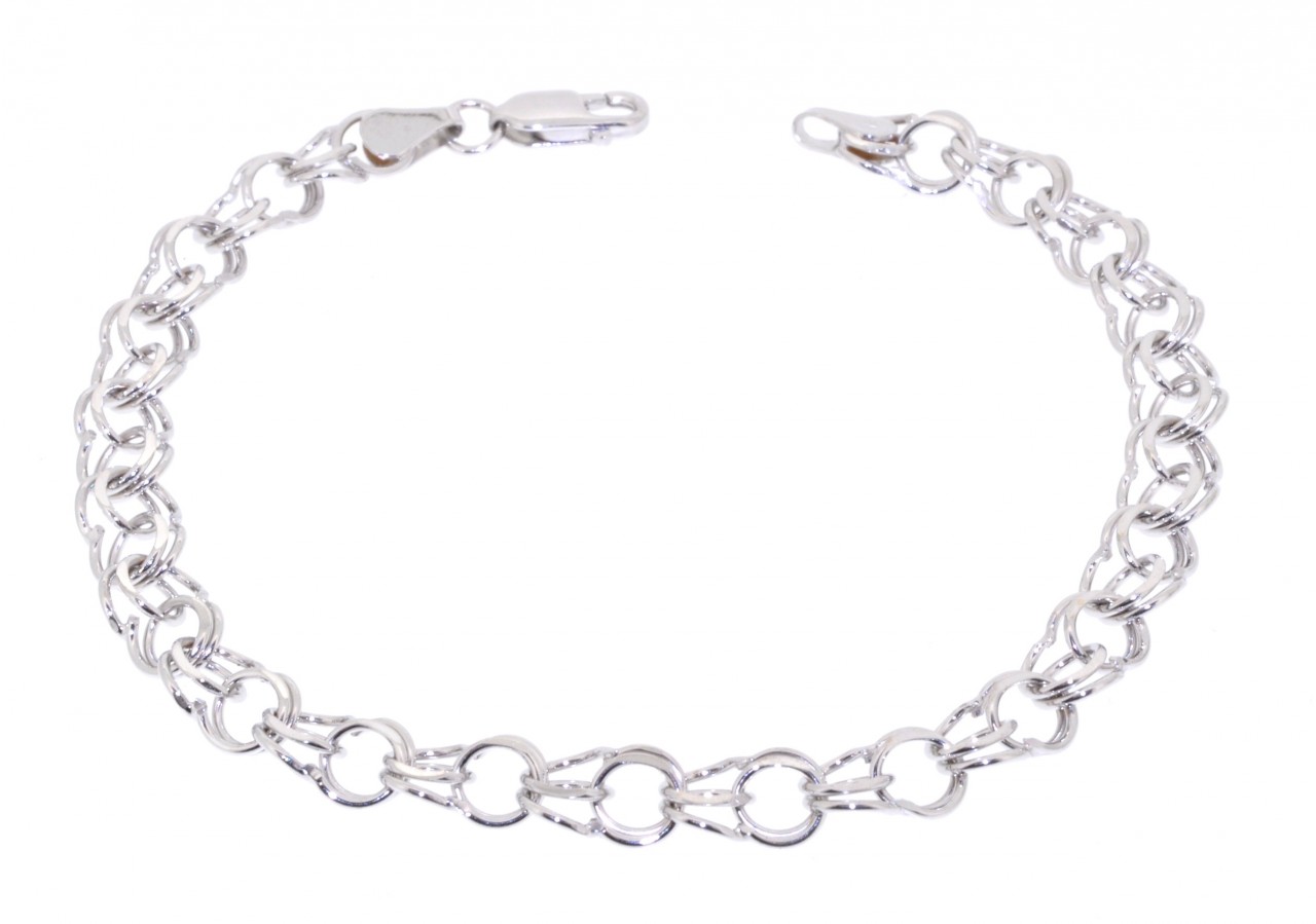 14K White Gold Charm 8" Bracelet 20000974 | Shin Brothers**