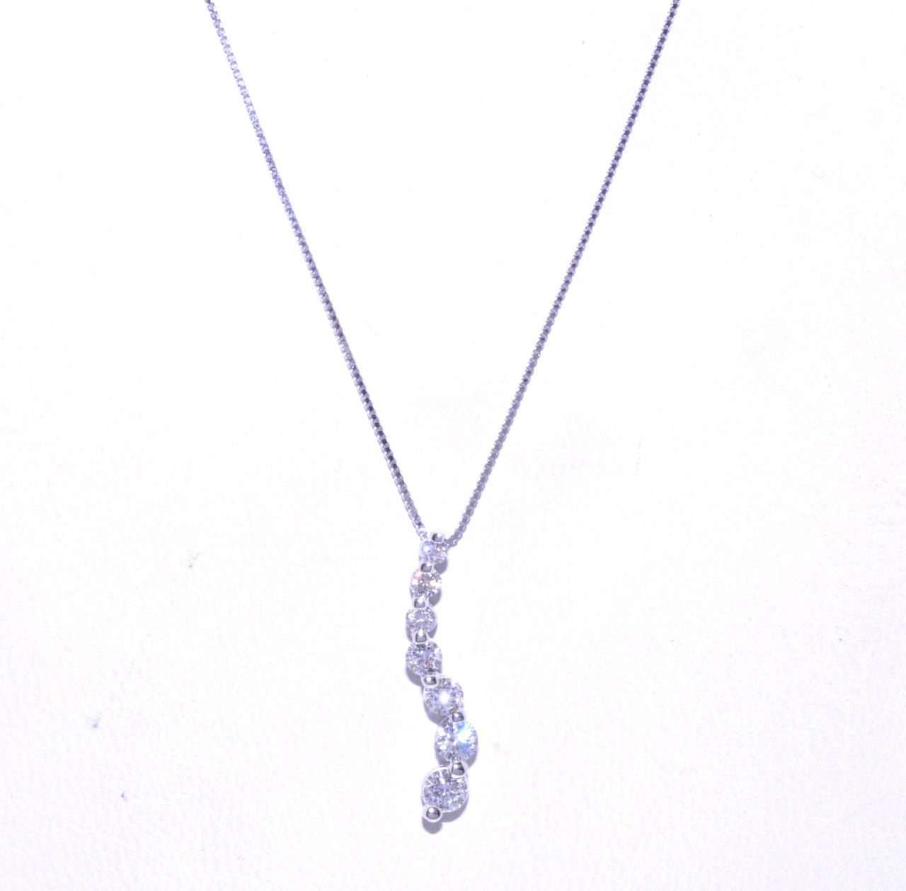 51001302 14K White Gold Diamond Journey Pendant