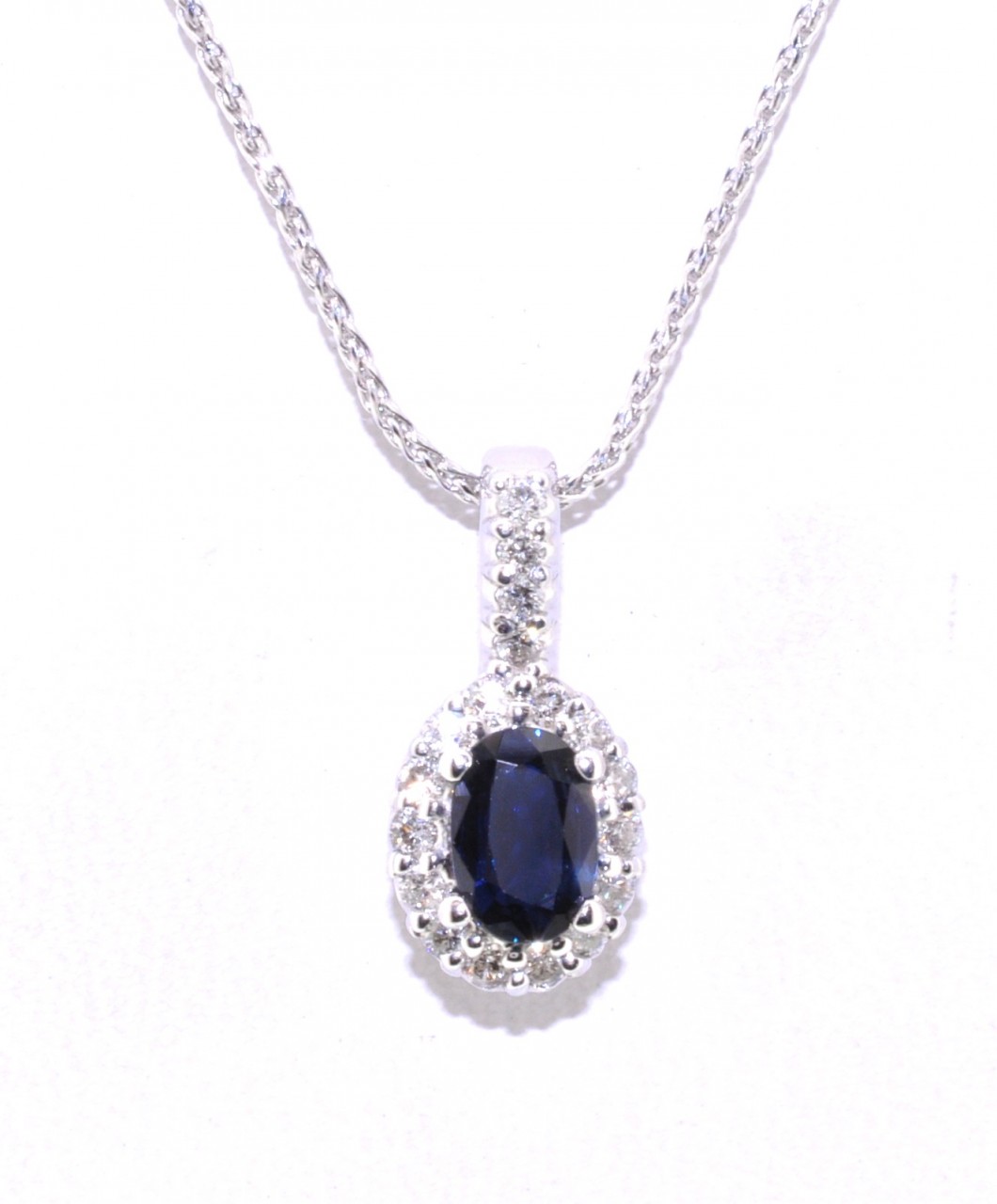 14K White Gold Sapphire/Diamond Necklace 31000248 | Shin Brothers** 