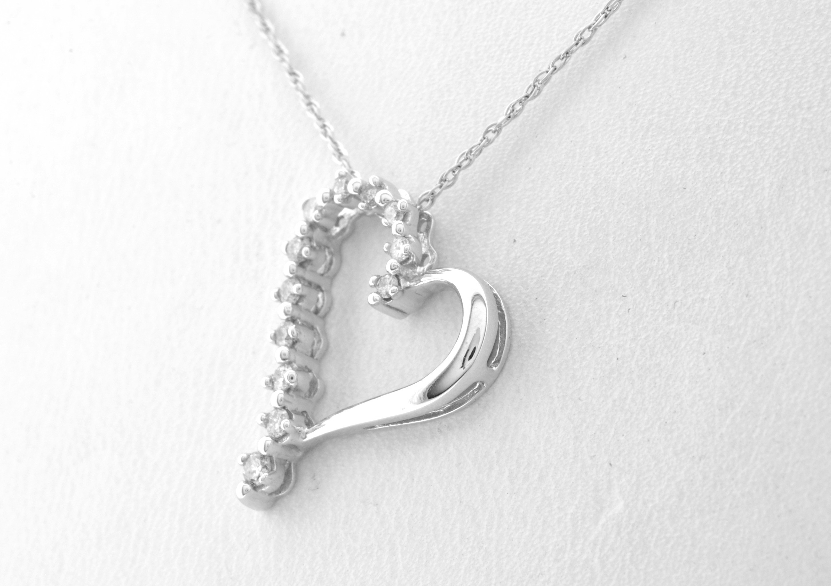 10K White Gold Diamond Heart Charm 59000043 | Shin Brothers* 10K White Gold Diamond Heart Charm 59000043 | Shin Brothers*