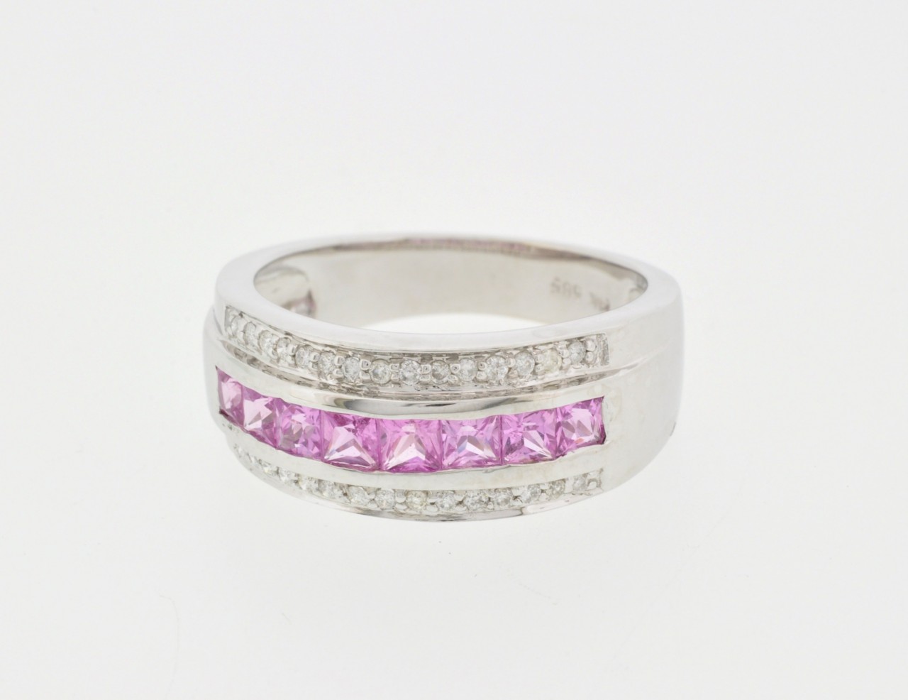 14K White Gold Pink Sapphire Ring 12000986 | Shin Brothers* 