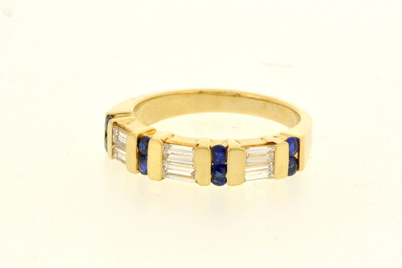 14K Yellow Gold Sapphire and Diamond Ring 12001825 