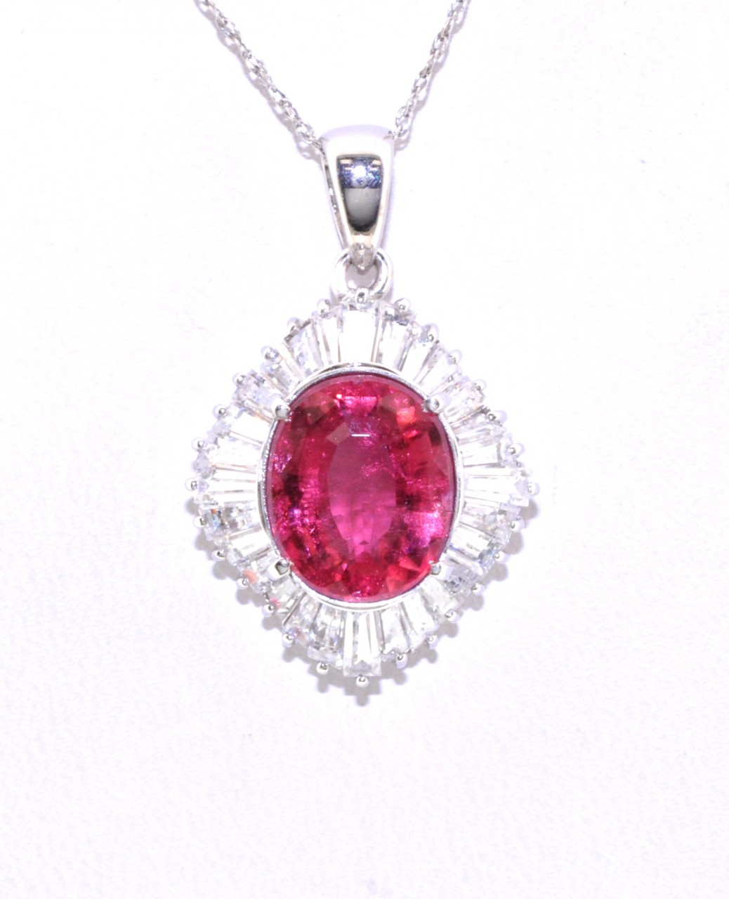 14K White Gold Fancy Tourmaline/CZ Pendant 52001193 | Shin Brothers*