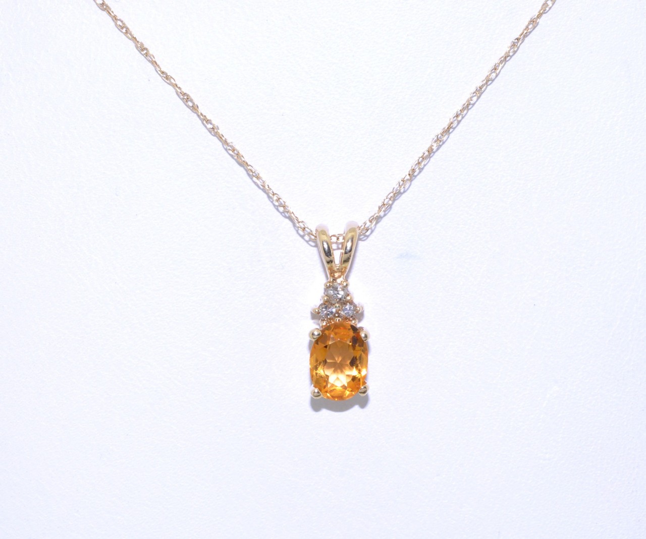 52000606 14K Yellow Gold Citrine/Diamond Pendant 52000606 14K Yellow Gold Citrine/Diamond Pendant