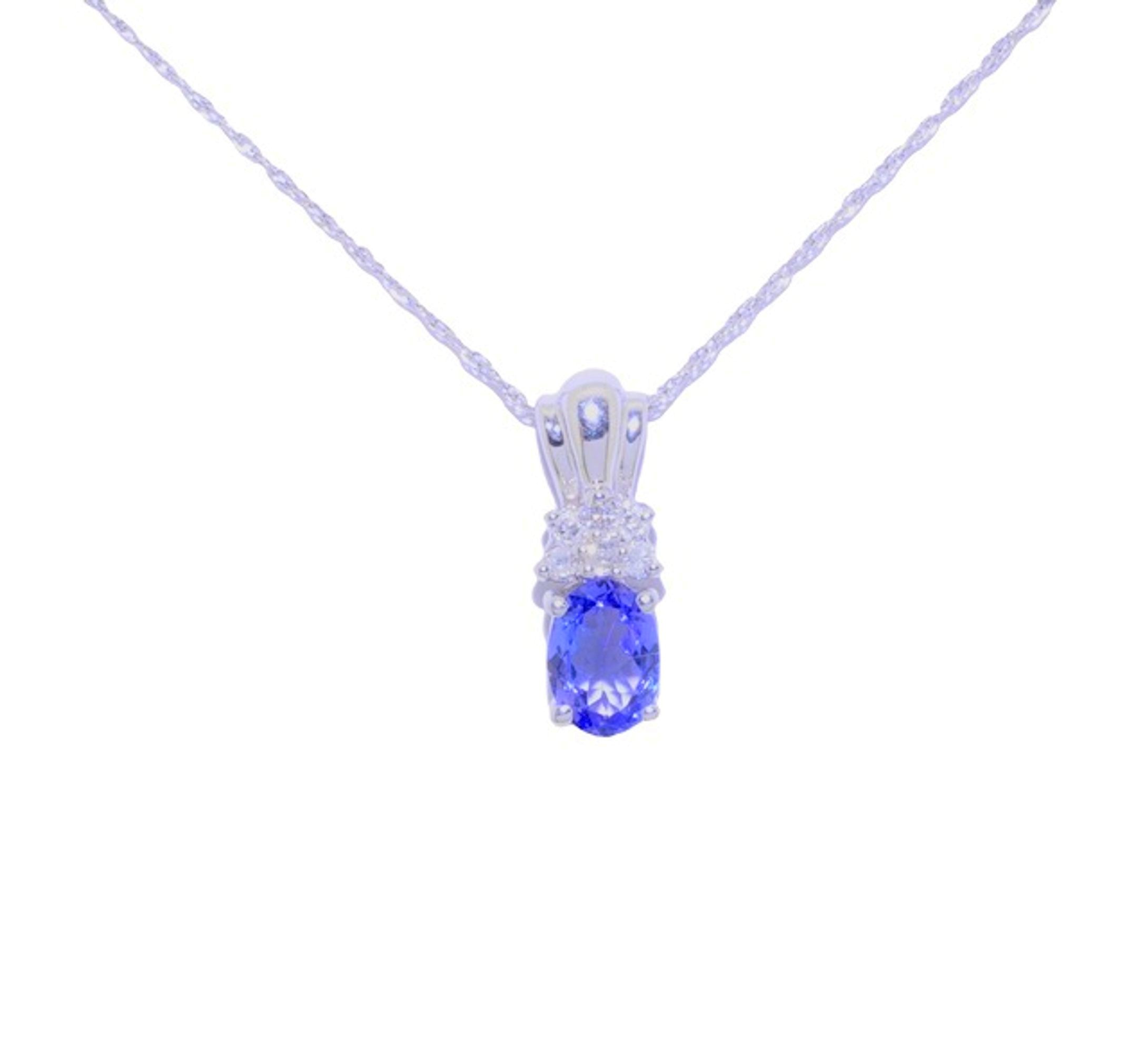 14K White Gold Tanzanite Diamond Pendant 52000899 | Shin Brothers* 14K White Gold Tanzanite Diamond Pendant 52000899 | Shin Brothers*