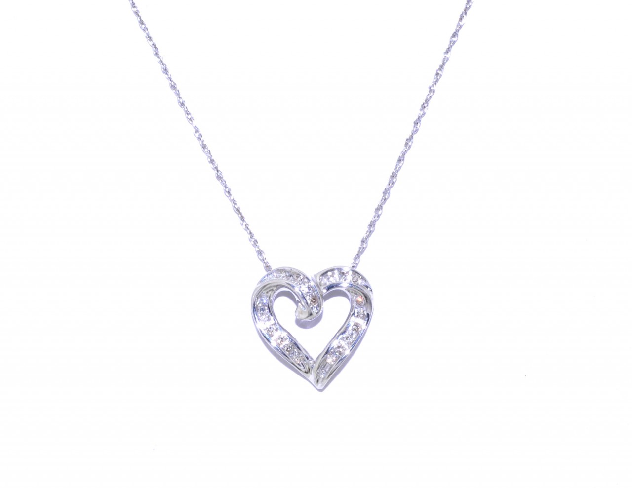 10K White Gold Diamond Heart Charm 5100137 5**