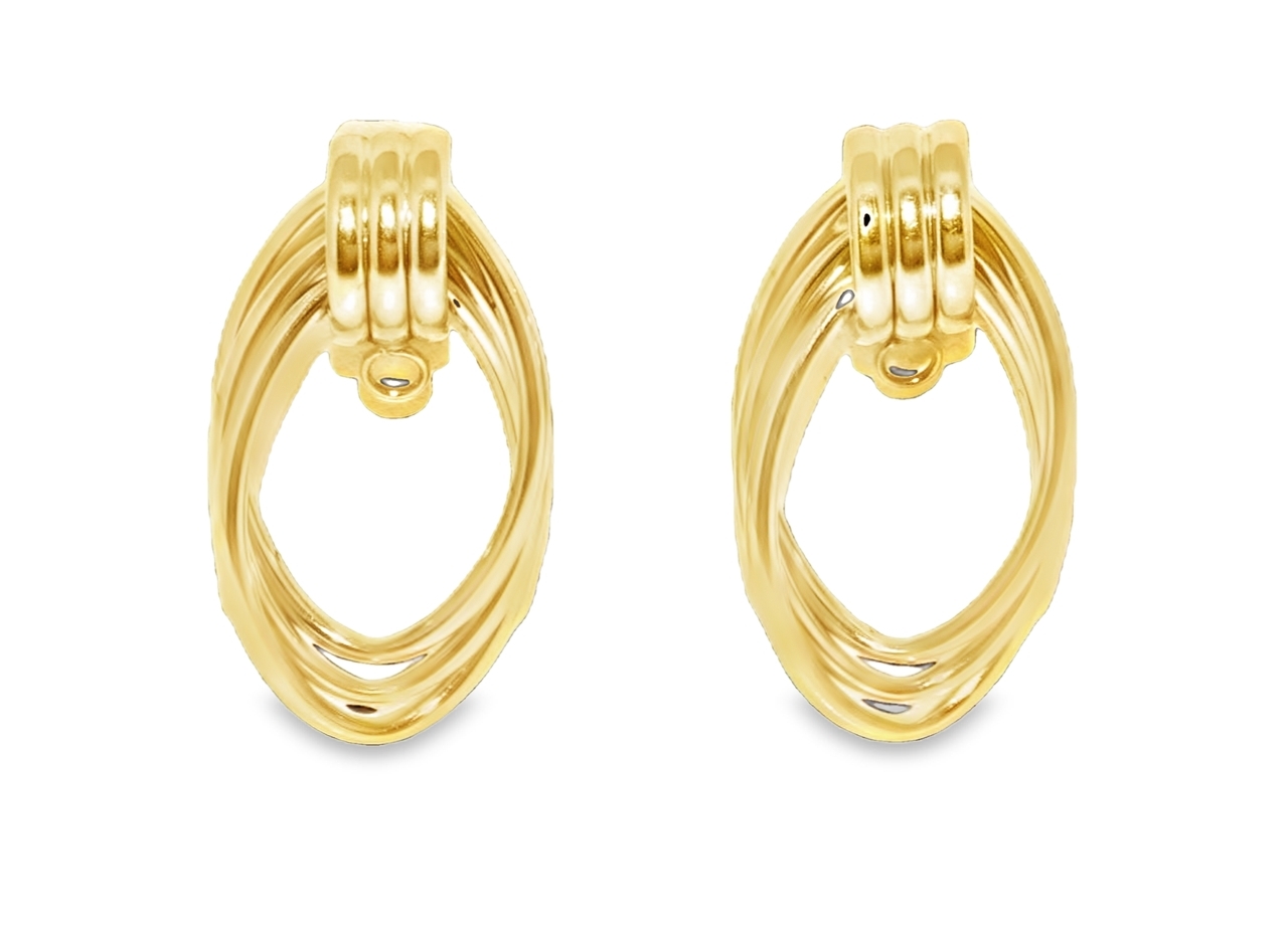 14K Yellow Gold Earrings Jacket 40001617 By Shin Brothers* 14K Yellow Gold Earrings Jacket 40001617 By Shin Brothers*