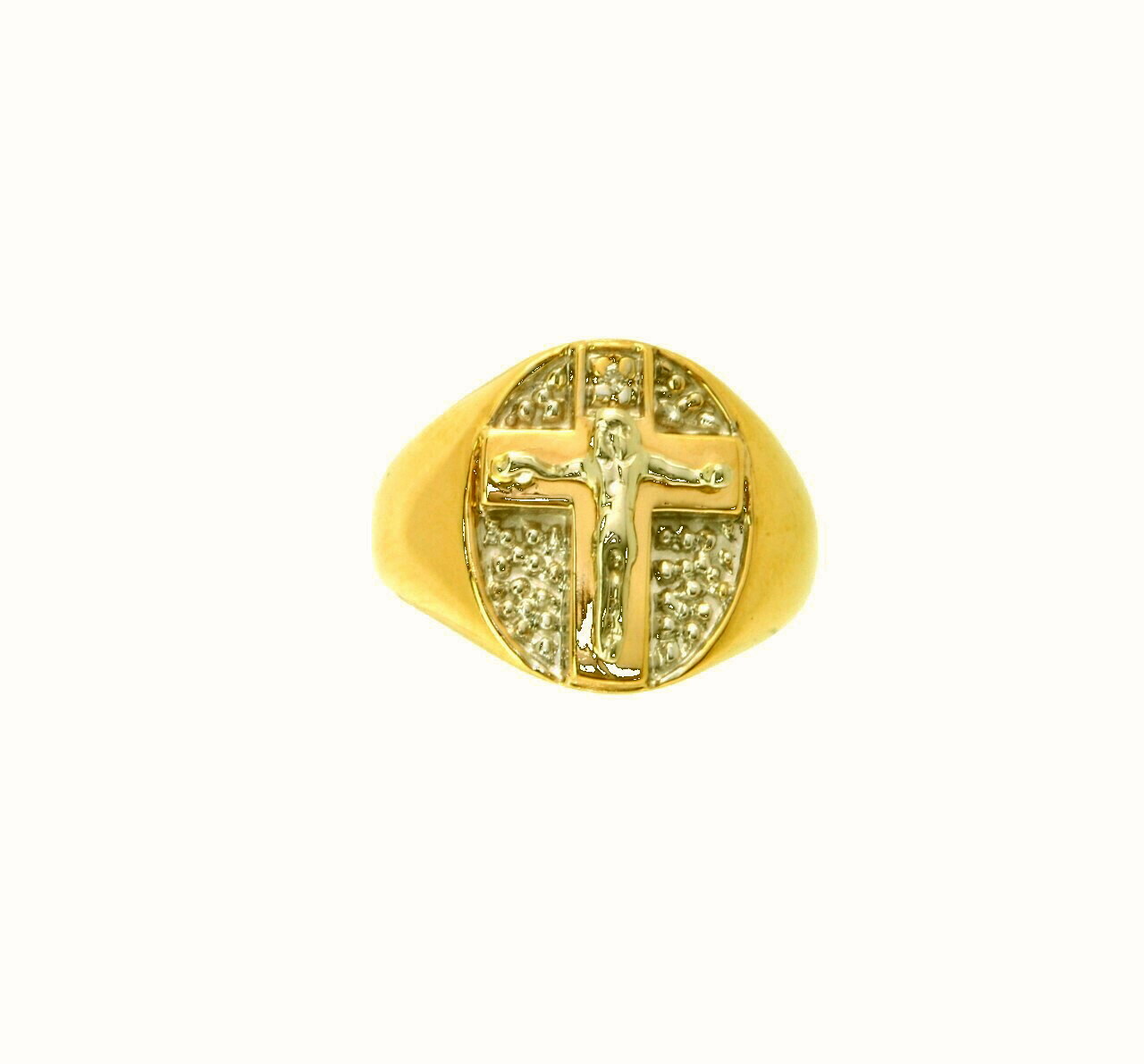 14K Yellow Gold Diamond Size 6.75 Men's Cross Ring 11003149 | Shin Brothers* 14K Yellow Gold Diamond Size 6.75 Men's Cross Ring 11003149 | Shin Brothers*