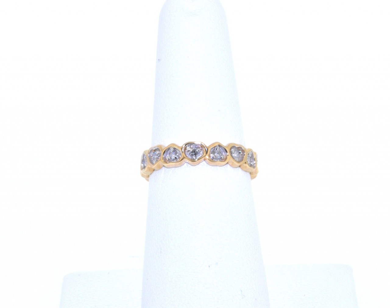 14K Yellow Gold Diamond Hearts Eternity Band 11003265 | Shin Brothers* 14K Yellow Gold Diamond Hearts Eternity Band 11003265 | Shin Brothers*