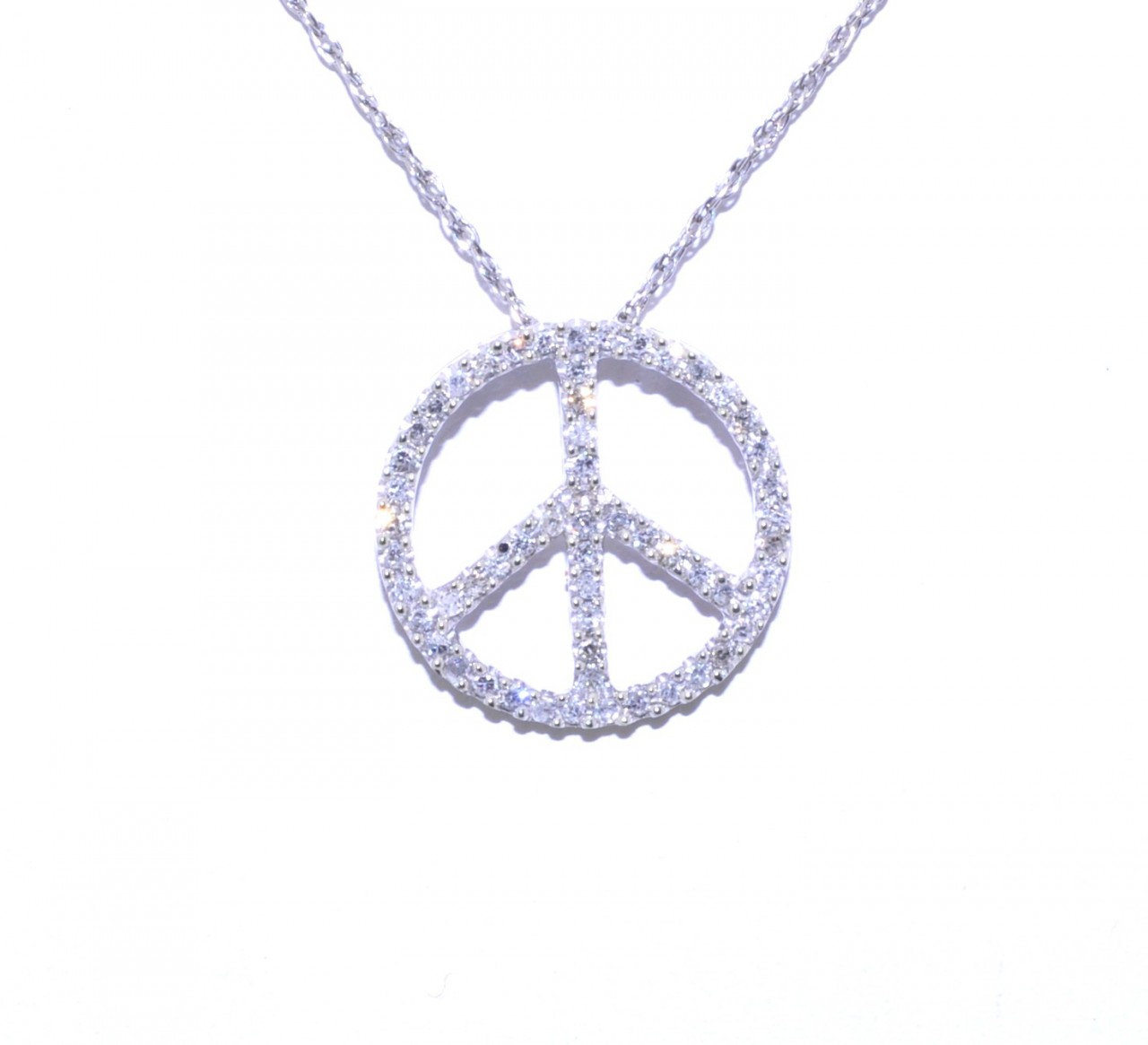 14K White Gold Diamond Peace Charm 51001412 | Shin Brothers* 14K White Gold Diamond Peace Charm 51001412 | Shin Brothers*