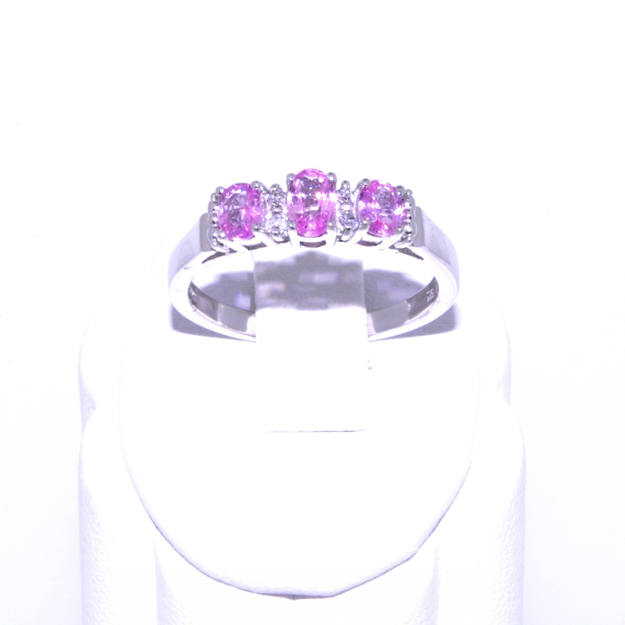 10K White Gold Pink CZ and Diamond Ring 19210022  | Shin Brothers*  10K White Gold Pink CZ and Diamond Ring 19210022  | Shin Brothers*