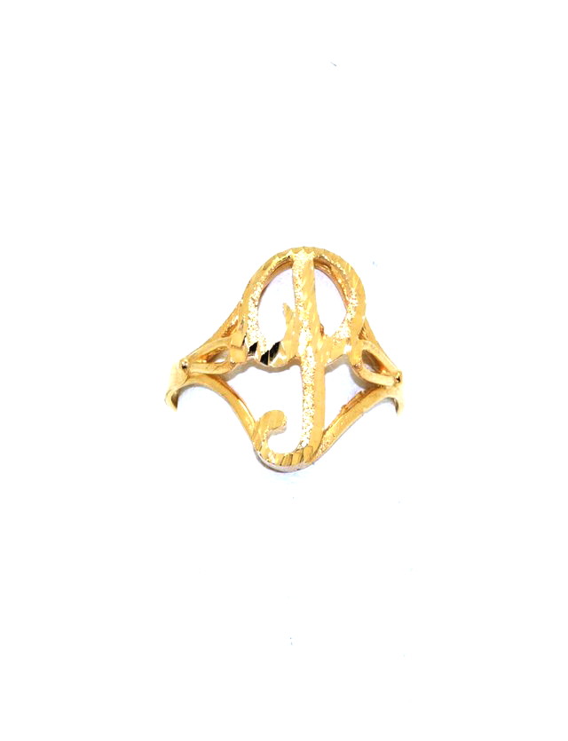 14K Yellow Gold "P" Initial Size 6 Ring 10016299 By Shin Brothers* 14K Yellow Gold "P" Initial Size 6 Ring 10016299 By Shin Brothers*