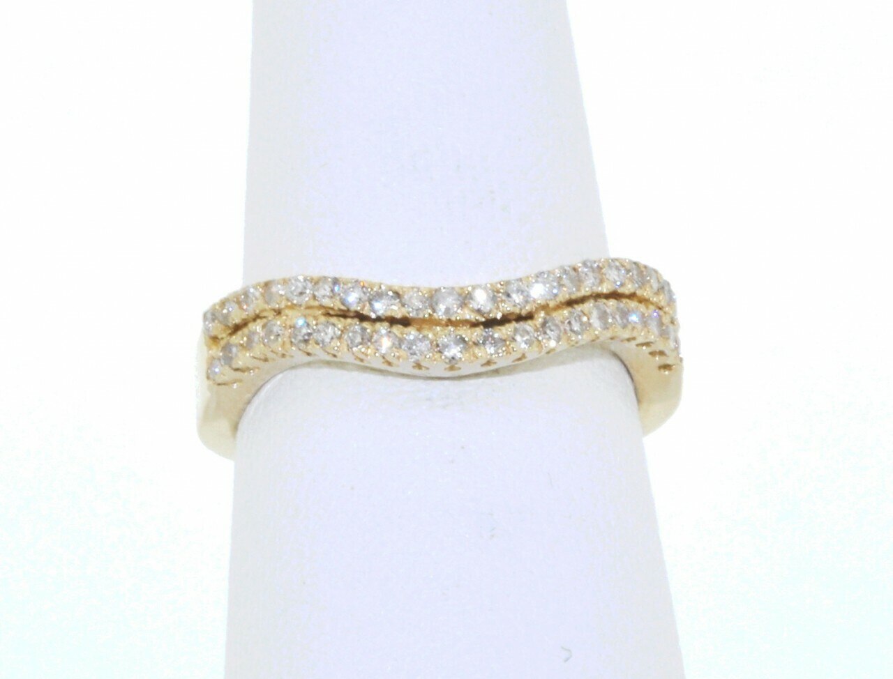 14K Yellow Gold Double row Diamond Band  11000019  | Shin Brothers*  14K Yellow Gold Double row Diamond Band  11000019  | Shin Brothers*