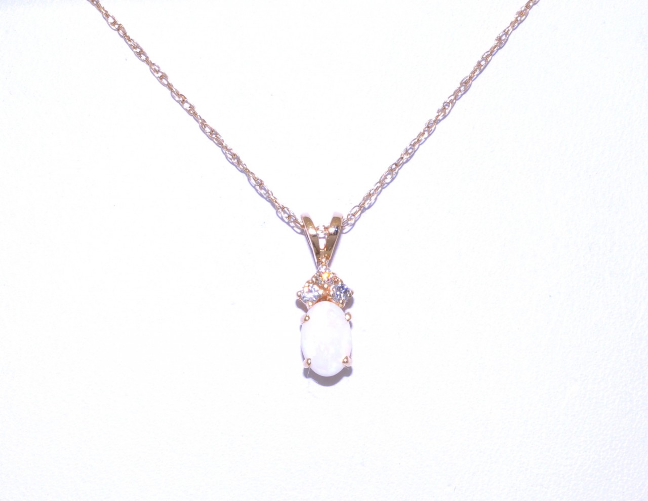 14K Yellow Gold Diamond/Opal Charm 52000659 ** 14K Yellow Gold Diamond/Opal Charm 52000659 **