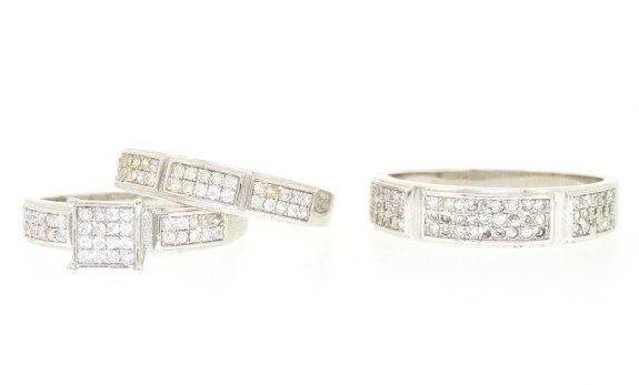 81010167 Silver CZ 3-Piece Ring Set