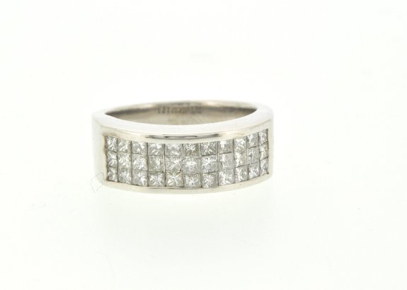 14K White Gold 1 ctw Invisible Set Diamond Wedding Band 11003373 | Shin Brothers* 14K White Gold 1 ctw Invisible Set Diamond Wedding Band 11003373 | Shin Brothers*
