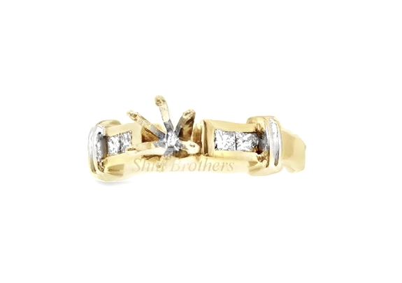 14K Yellow Gold Diamond Engagement Ring Setting ** 14K Yellow Gold Diamond Engagement Ring Setting **