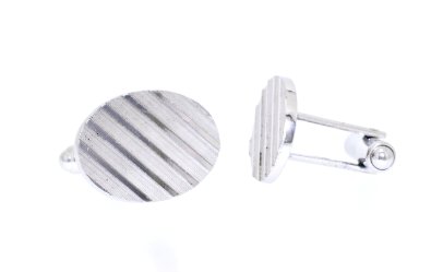 Sterling Silver Oval Cufflinks 89810013 | Shin Brothers* Sterling Silver Oval Cufflinks 89810013 | Shin Brothers*