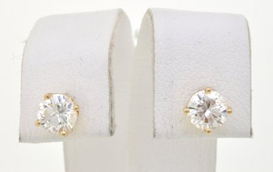 41060390 14K Yellow Gold and 1.0 ct Diamond Push Back Stud Earrings