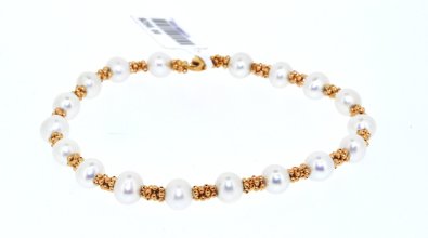 14K Yellow Gold Freshwater Pearl Bracelet 22000510