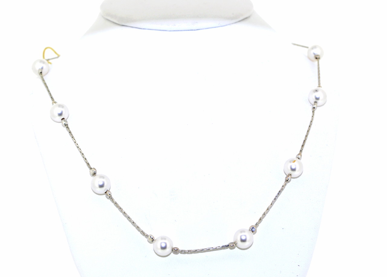 83010357 Sterling Silver Pearl Necklace