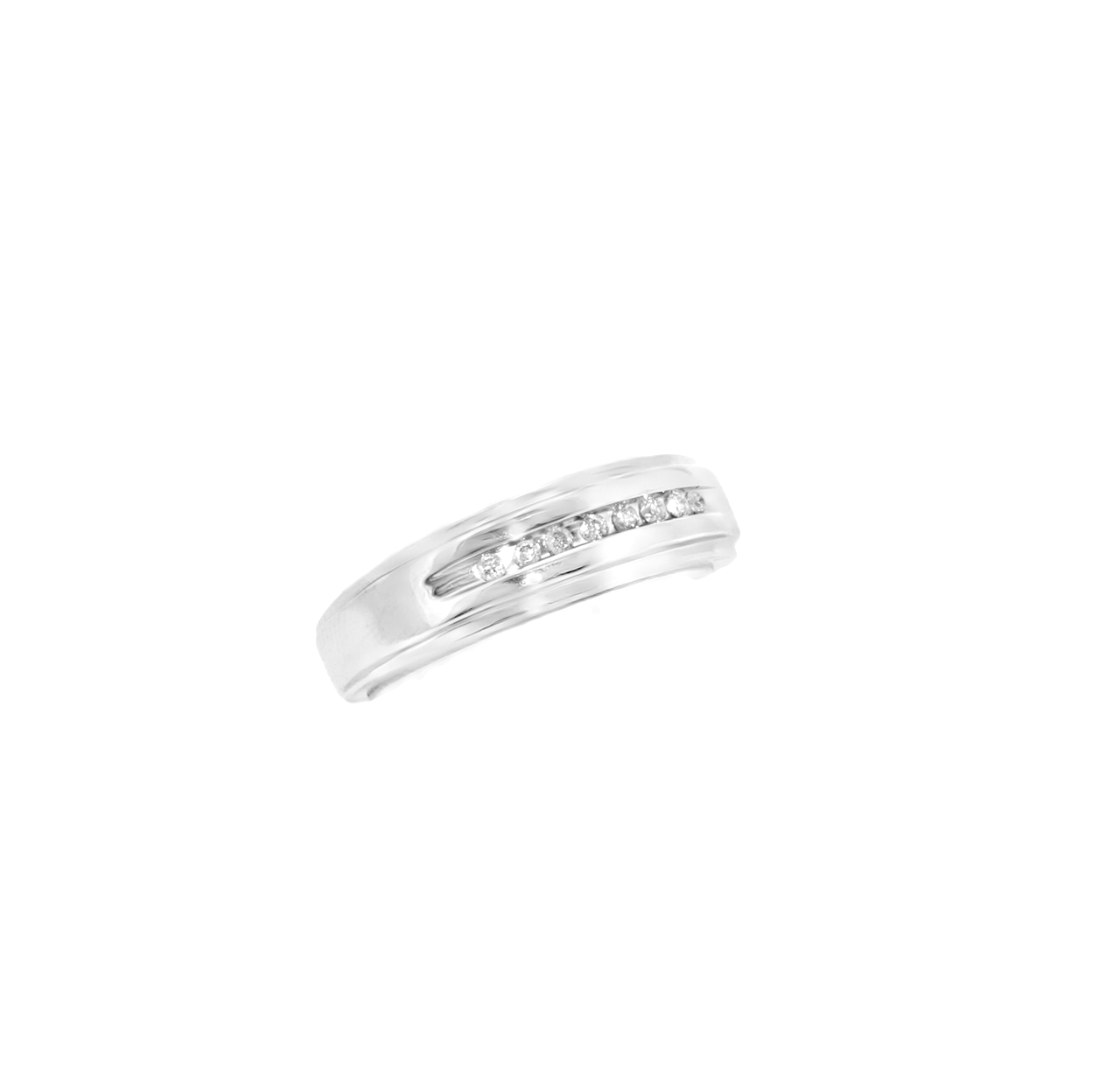 10K White Gold Diamond Band 19000129 | Shin Brothers* 10K White Gold Diamond Band 19000129 | Shin Brothers*