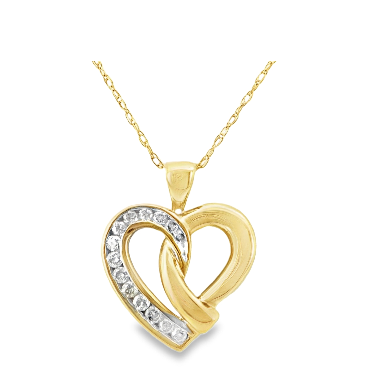 10K Yellow Gold Diamond Heart Pendant 59000023 Shin Brothers Inc**