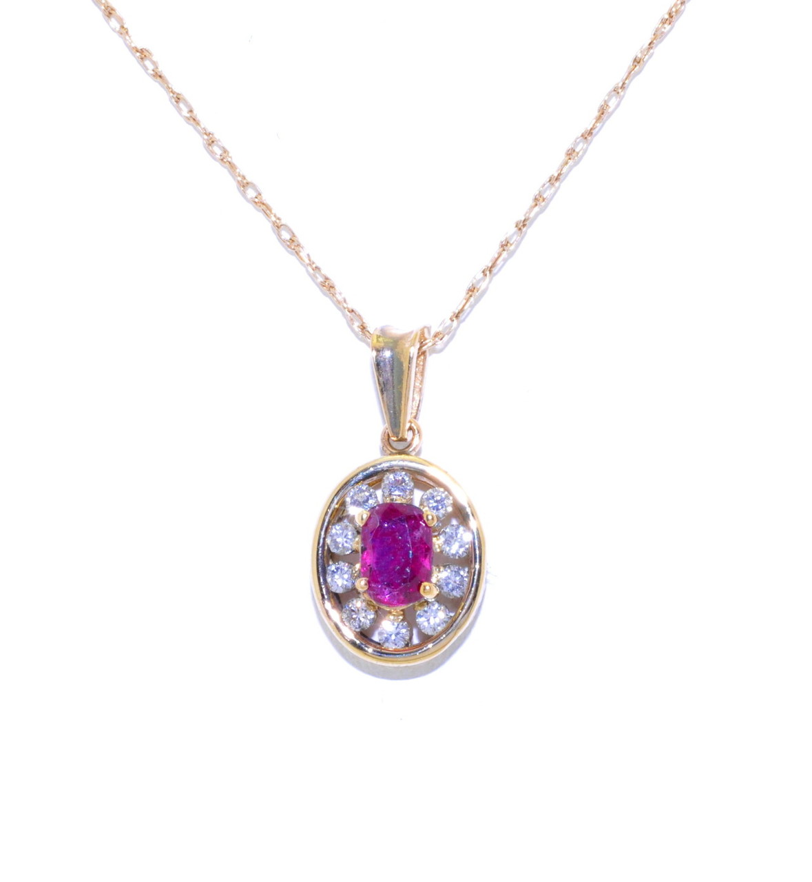 52000579 14K Yellow Gold Ruby and Diamond Charm