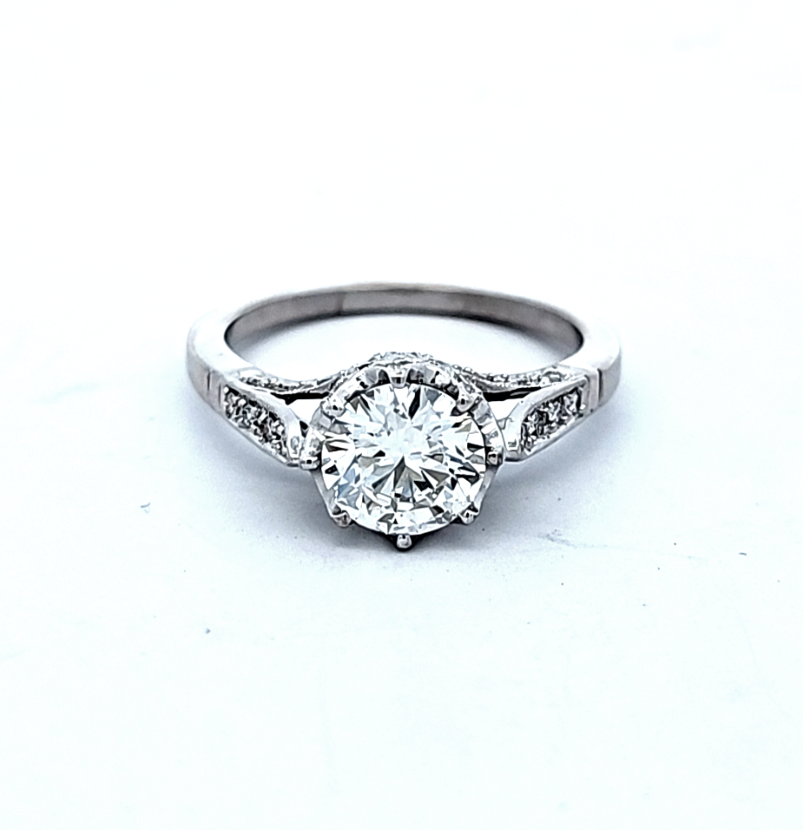 18K White Gold Lab Grown Diamond Engagement Ring | Shin Brothers