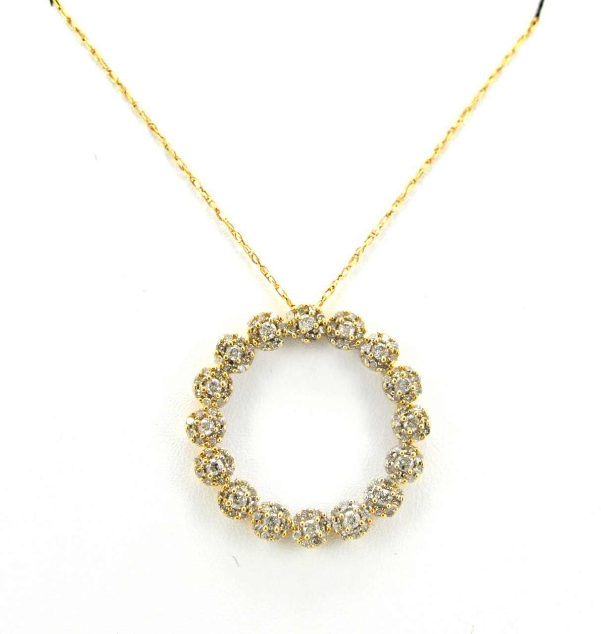10K Two Tone Gold 1.00ct Diamond Cluster Circle Charm 59000150 | Shin Brothers* 10K Two Tone Gold 1.00ct Diamond Cluster Circle Charm 59000150 | Shin Brothers*