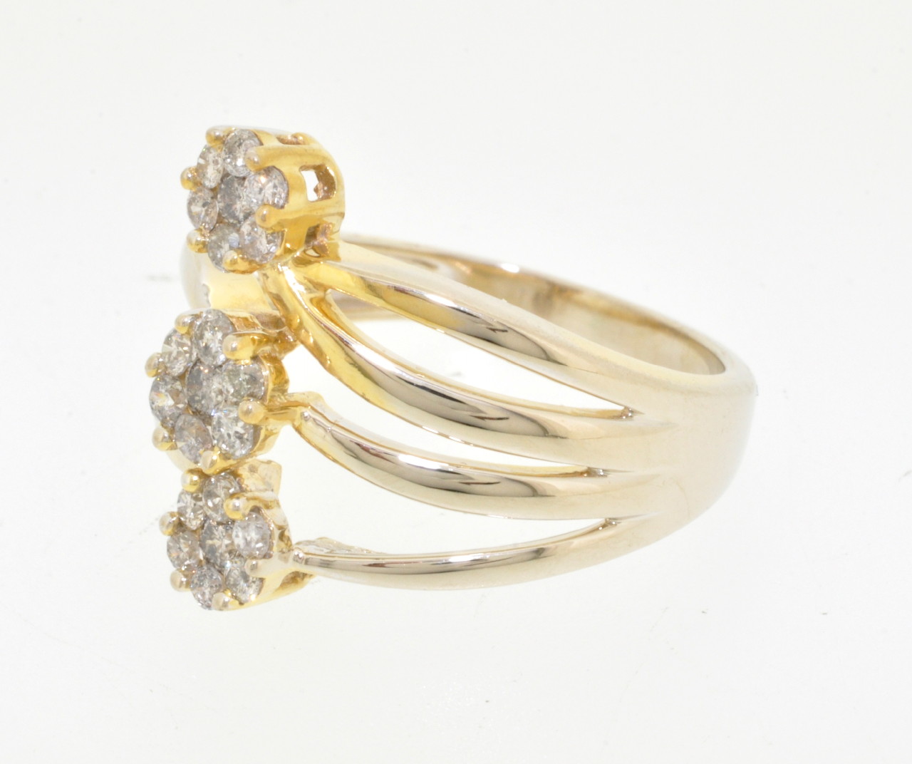 14K Yellow Gold Diamond Past/Present/Future Ring 11003540 | Shin Brothers* 14K Yellow Gold Diamond Past/Present/Future Ring 11003540 | Shin Brothers*