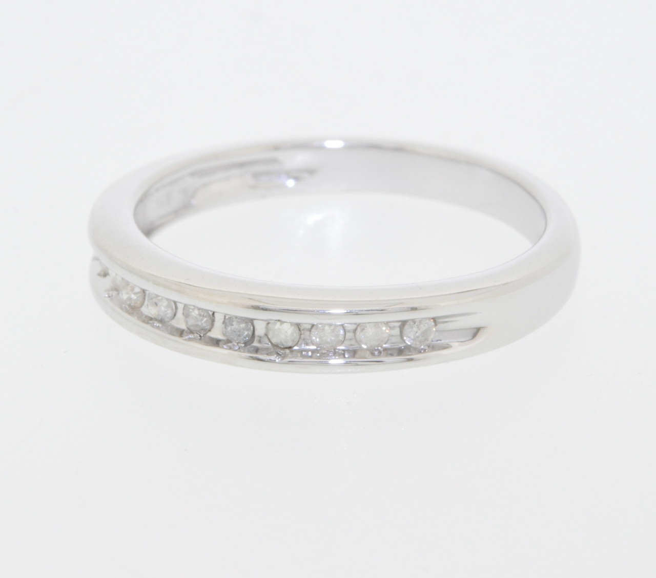 14K White Gold 1/4 ctw Channel Set Diamond Wedding Band 11003554 | Shin Brothers*