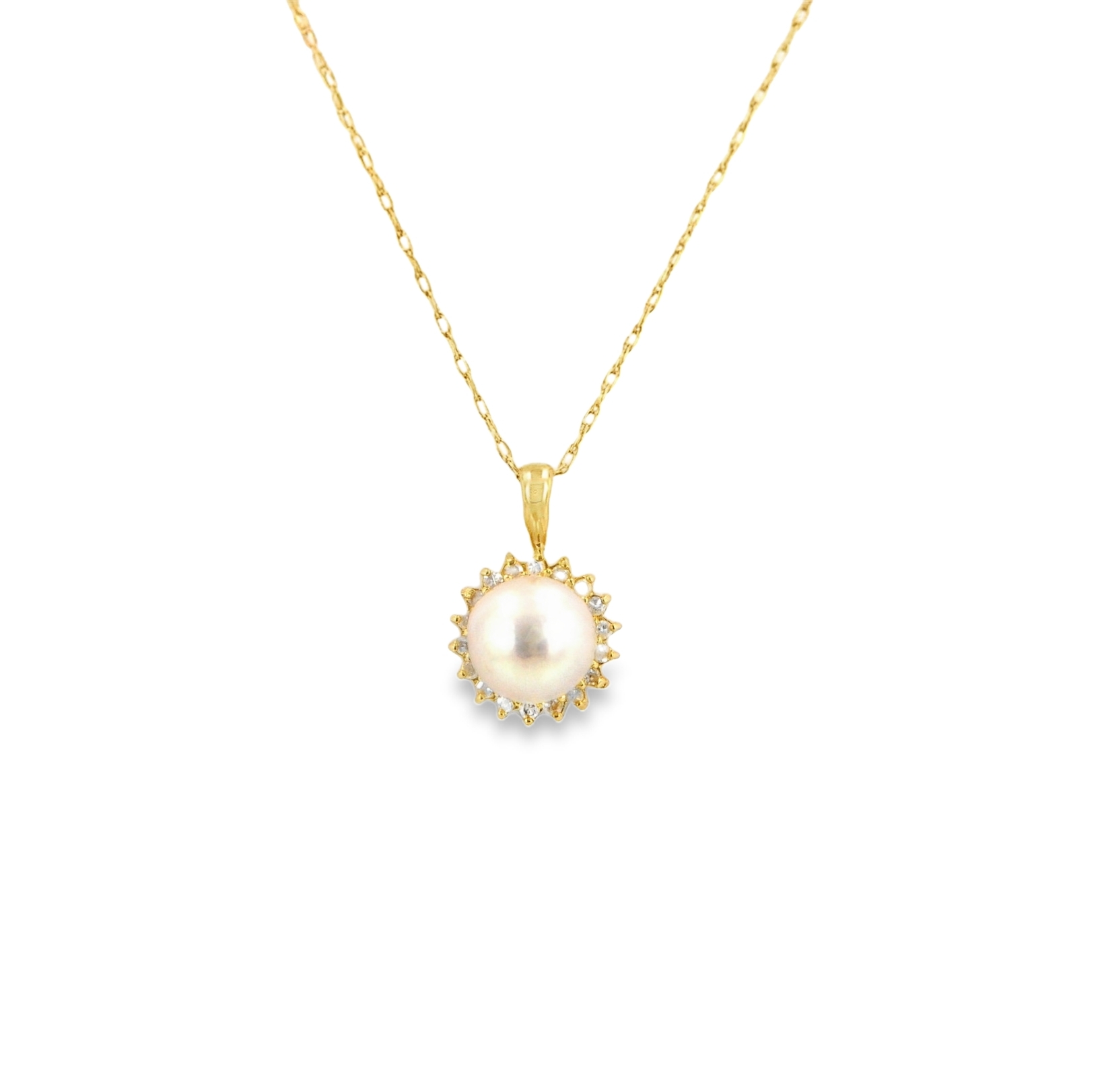 14K Yellow Gold Diamond/Pearl Charm 52001431 ** 14K Yellow Gold Diamond/Pearl Charm 52001431 **