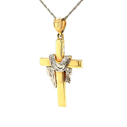 14K Gold 1/5 Carat TW Cognac Cross Pendant – Le Vive Jewelry