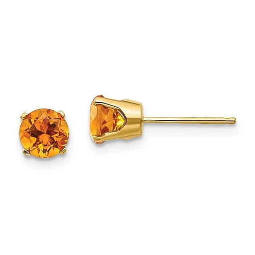 14K Yellow Gold Yellow Topaz Stud Earrings 42003014 | Shin