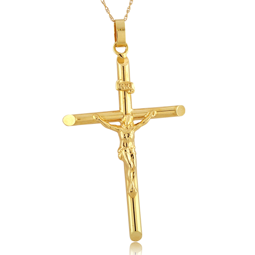 14K Yellow Gold Crucifix Pendant | Shin Brothers Jewelers Inc.