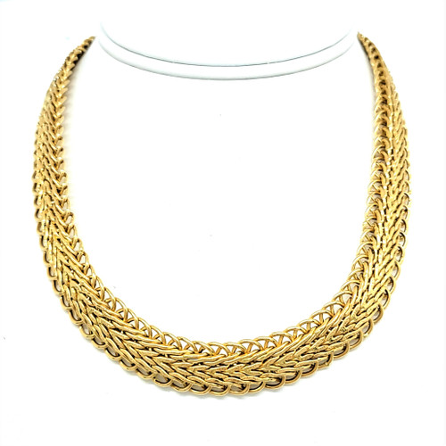 18K Yellow Gold Fancy Mesh Necklace Shin Brothers Jewelers Inc.