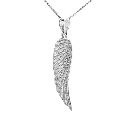 14K White Gold Angel Wing Pendant 50004002 Shin Brothers
