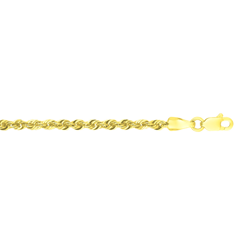 10k White Gold 2mm Diamond-Cut Rope Chain Necklace – 18" Italian Made For Women