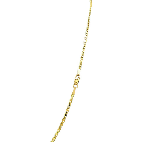 18K 20-inch Yellow Gold 2mm Diamond Cut Mariner Link Chain with