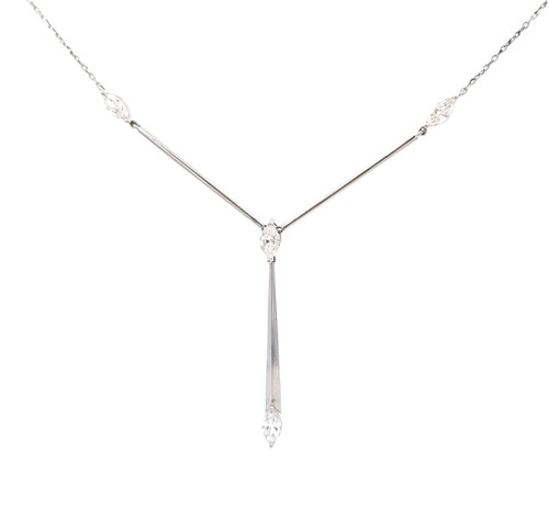 14K White Gold Lab Grown Diamond Lariat Necklace | Shin