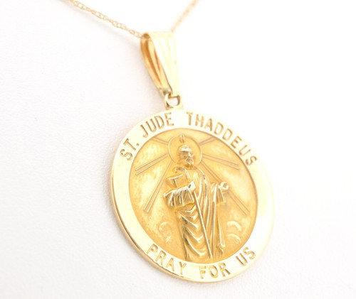 50000622 14K Yellow Gold Saint Jude Thaddeus Pray For Us Charm - Shin ...